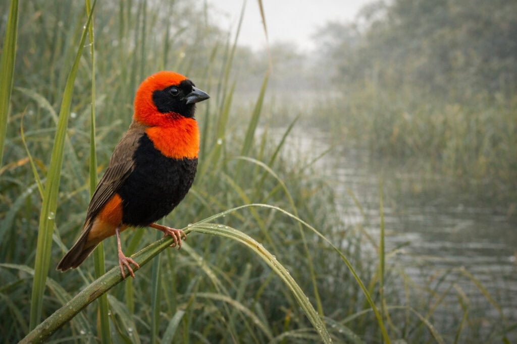 Euplectes orix – Wikłacz ognisty