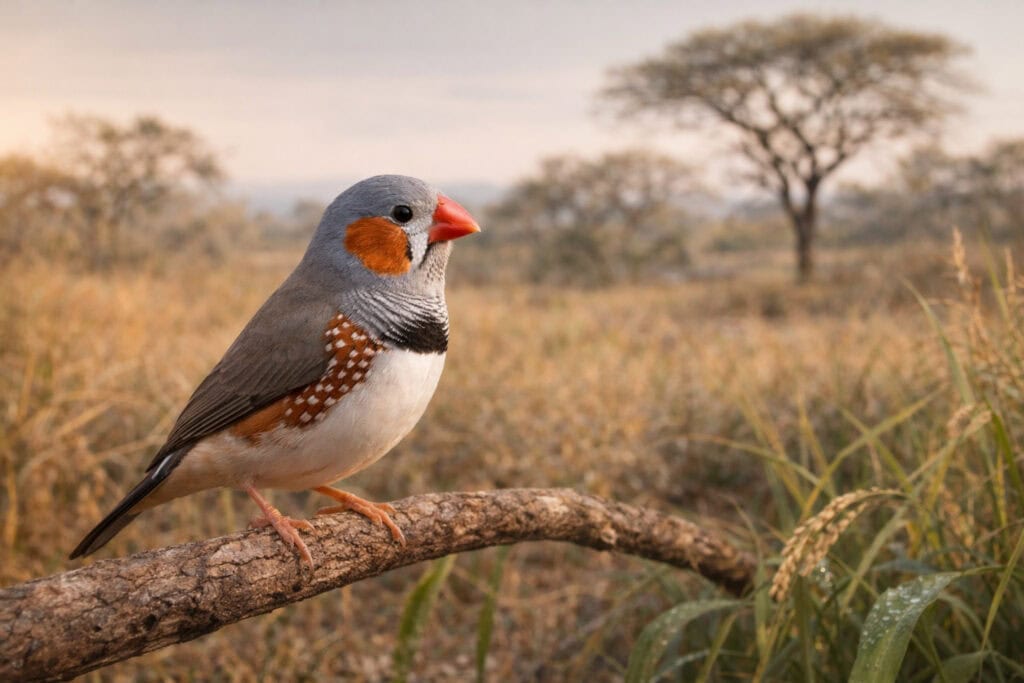 Zeberka zwyczajna (Taeniopygia guttata) – Towarzyski symbol australijskich stepów